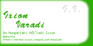 ixion varadi business card